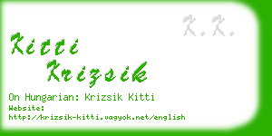 kitti krizsik business card